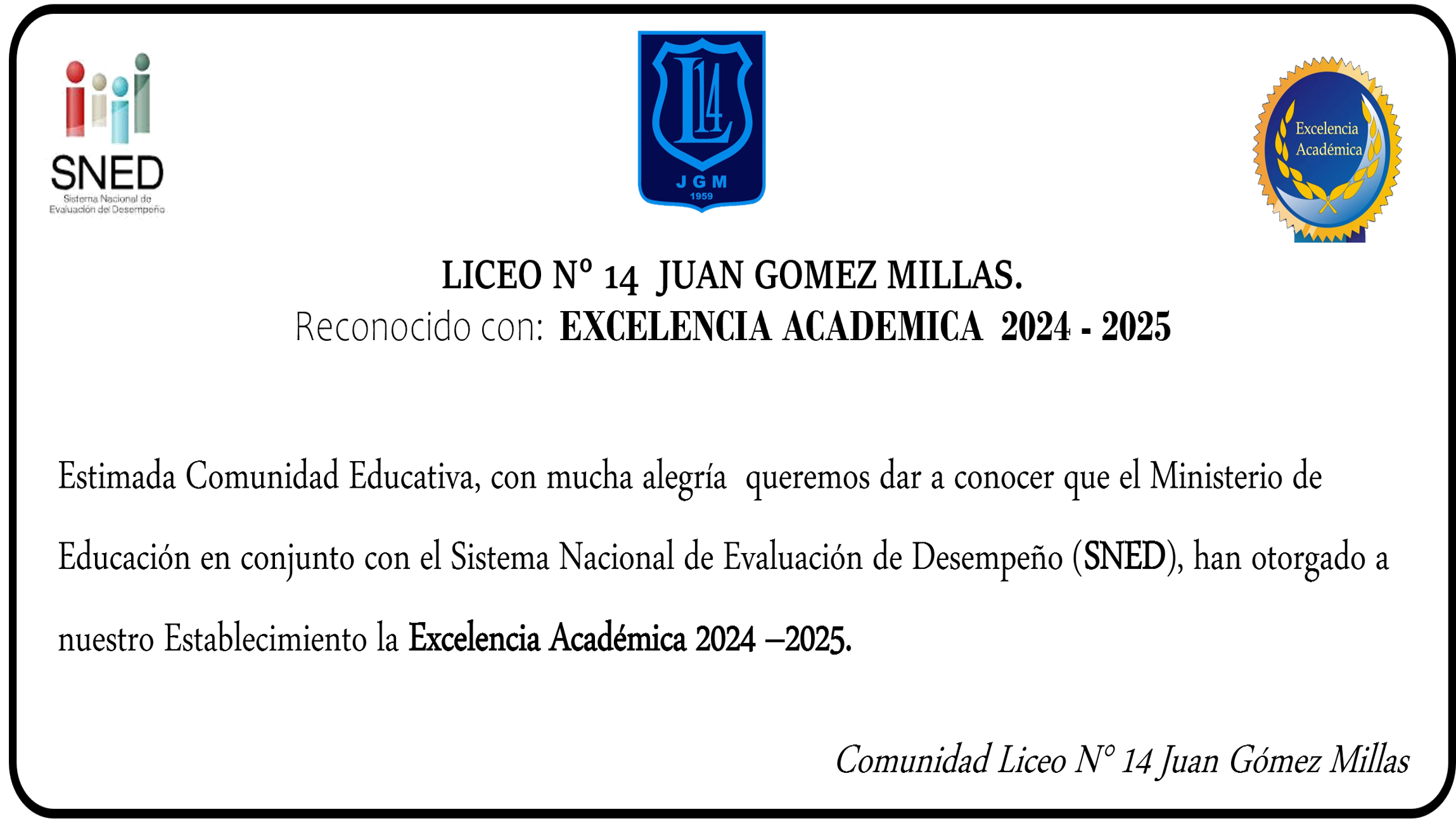 Excelencia Académica 2024 - 2025